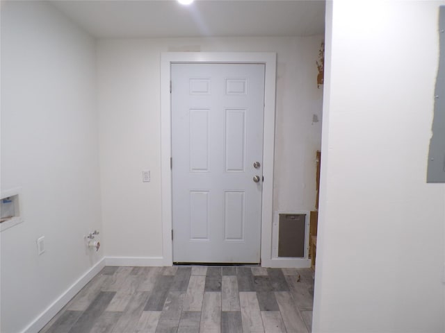 entryway with light wood-type flooring