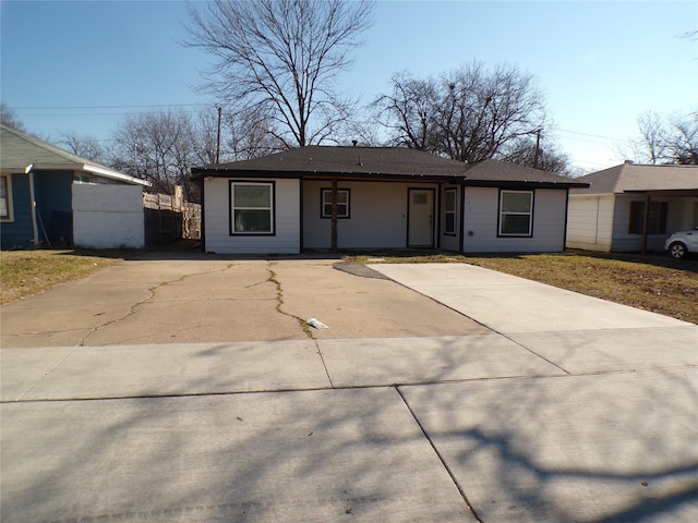 view of single story home