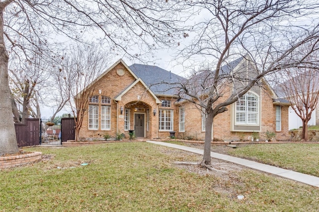 view of front facade with a front yard