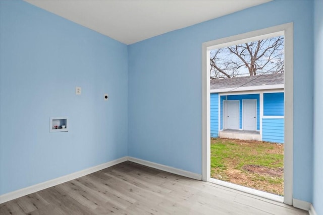 unfurnished room featuring light hardwood / wood-style flooring