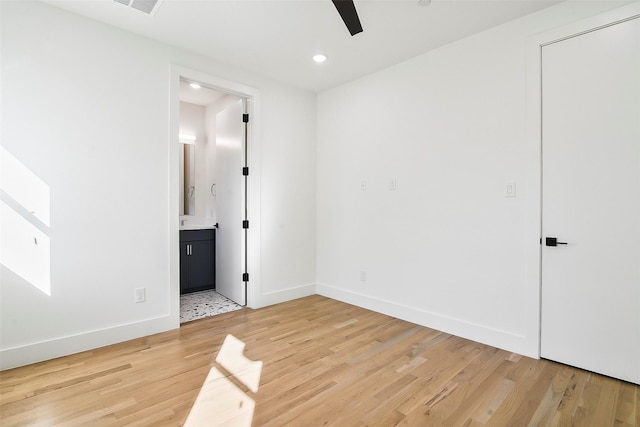 empty room with light wood-type flooring