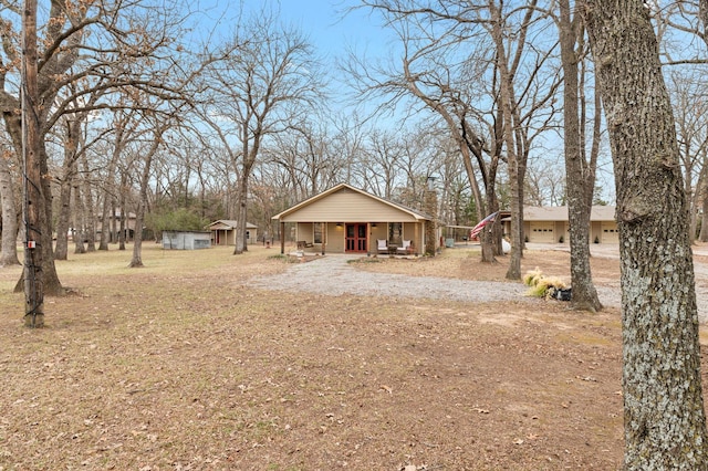 view of yard featuring a porch