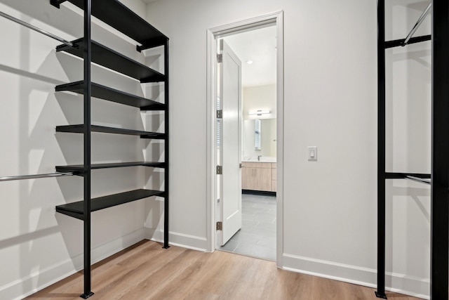 interior space with light hardwood / wood-style flooring