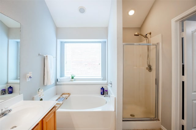 3729 Cook Ct, Fort Worth, TX 76244 - full bath with a shower stall, vanity, and a garden tub
