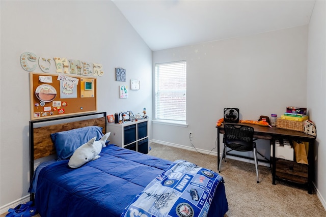 3729 Cook Ct, Fort Worth, TX 76244 - carpeted bedroom with lofted ceiling and baseboards
