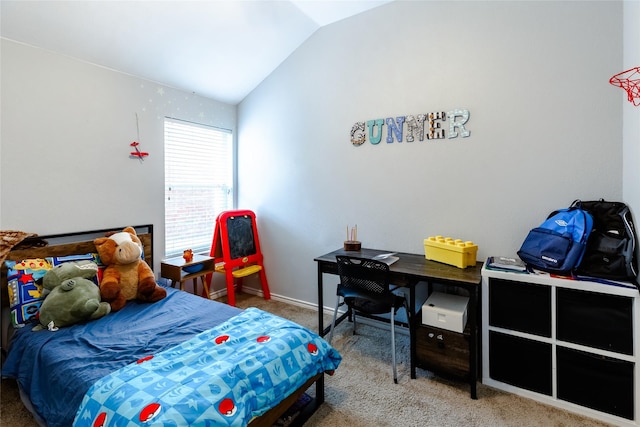 3729 Cook Ct, Fort Worth, TX 76244 - bedroom with vaulted ceiling, carpet floors, and baseboards