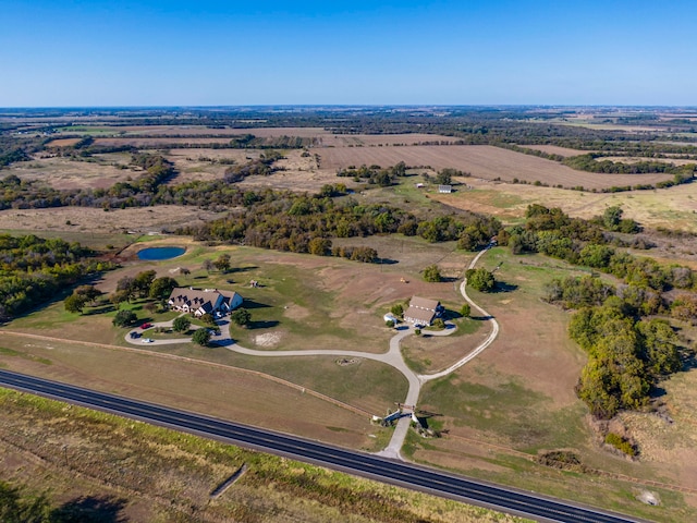 drone / aerial view featuring a rural view