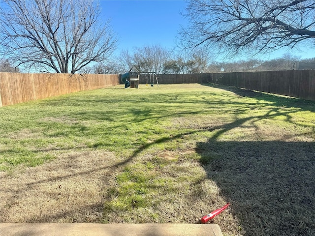 view of yard featuring a playground