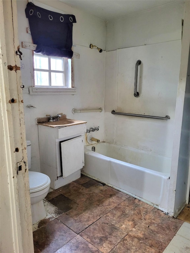 1308 Harrington Ave, Fort Worth, TX 76164 - bathroom featuring toilet, washtub / shower combination, and vanity