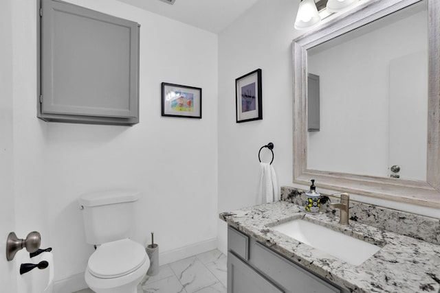 bathroom with toilet and vanity