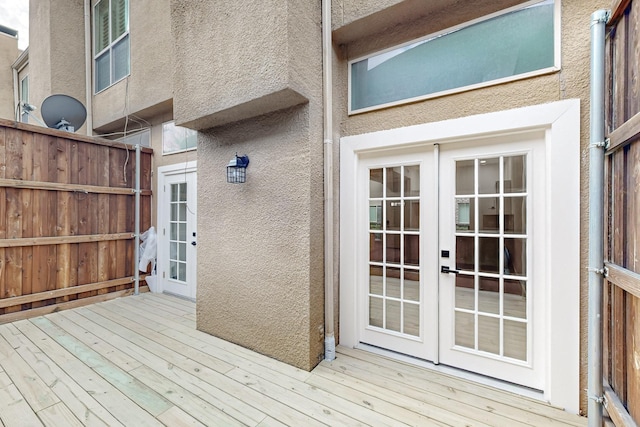 deck featuring french doors