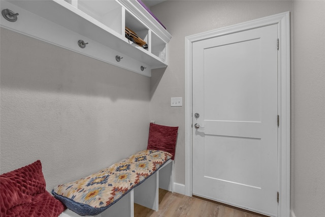 mudroom featuring light hardwood / wood-style flooring