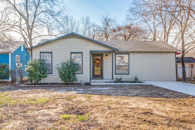 view of single story home