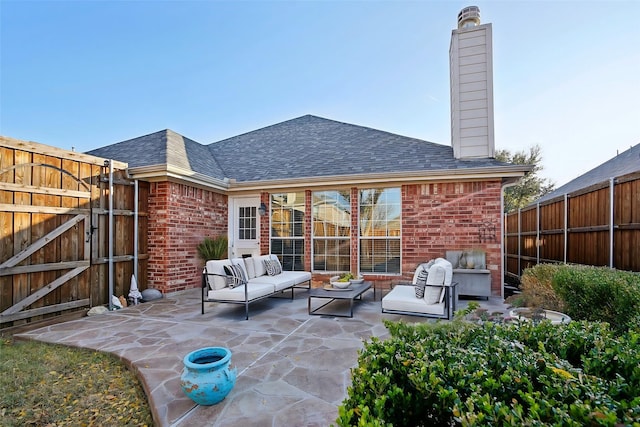 view of patio with an outdoor hangout area