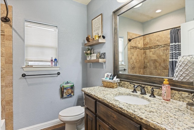 bathroom with toilet and vanity