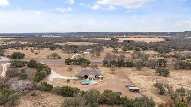 aerial view featuring a rural view