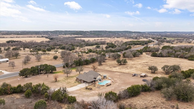 drone / aerial view featuring a rural view