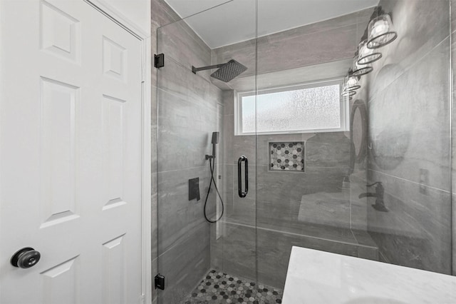 bathroom with walk in shower