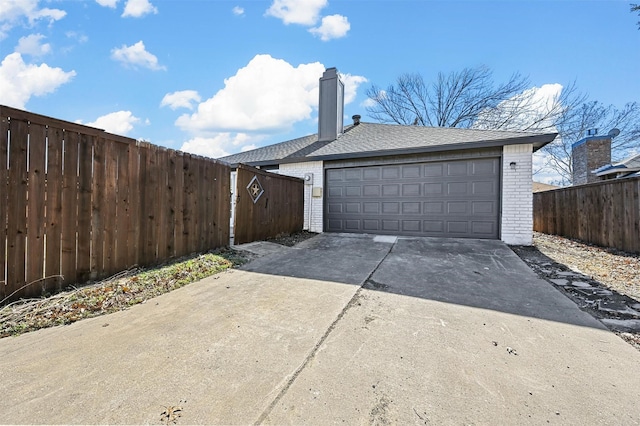 view of garage