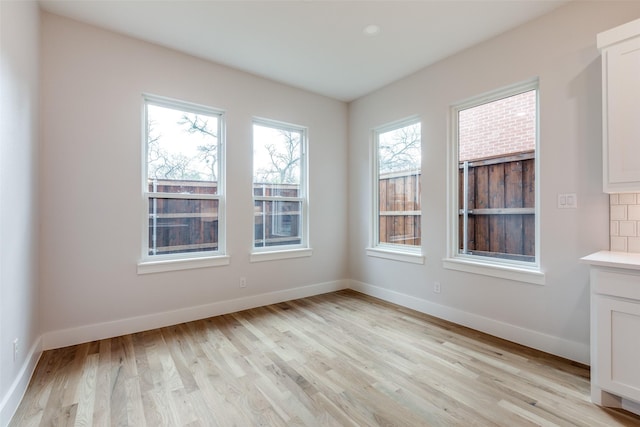 empty room featuring light wood-type flooring