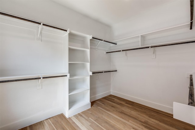 spacious closet featuring hardwood / wood-style floors