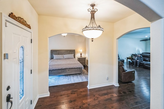 foyer featuring dark hardwood / wood-style flooring