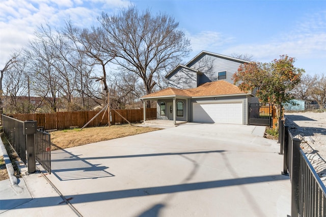 view of front of home with a garage