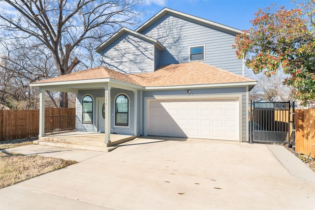 view of front facade with a garage