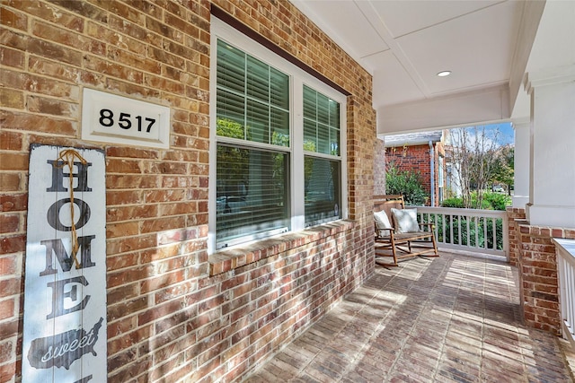 exterior space with covered porch