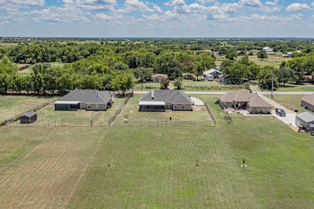 aerial view with a rural view