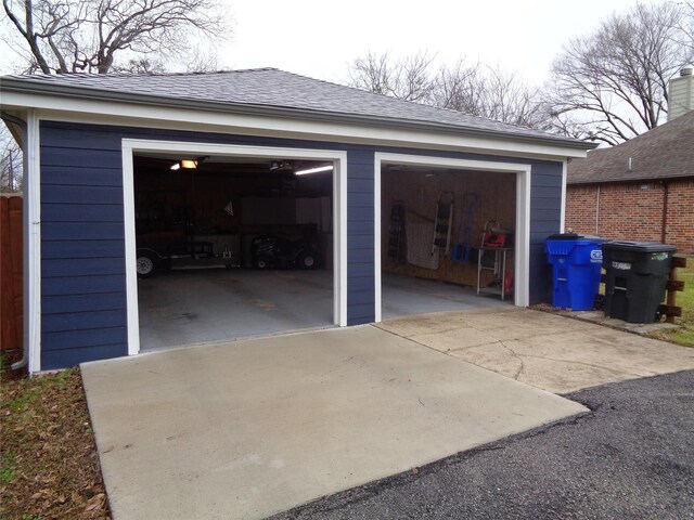 view of garage