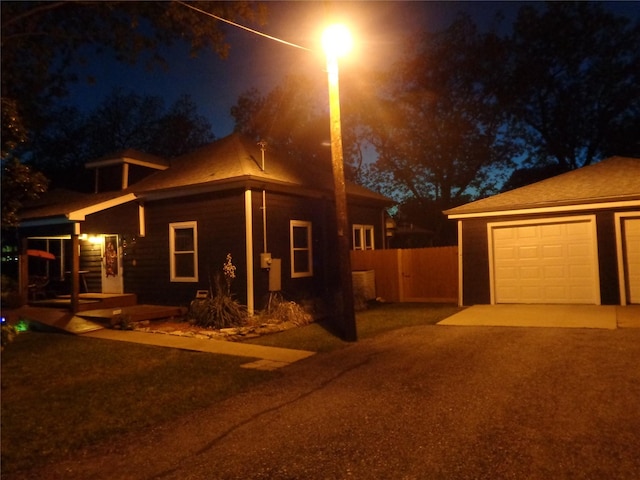 view of front of home with a garage