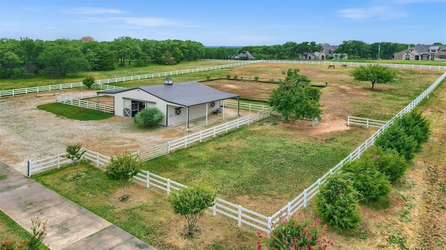 bird's eye view with a rural view