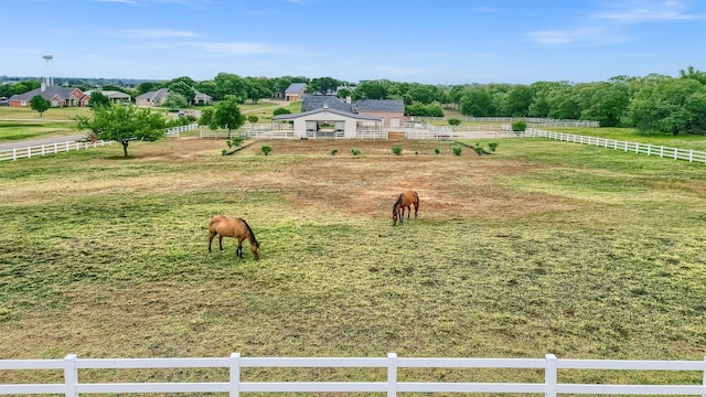 view of yard featuring a rural view