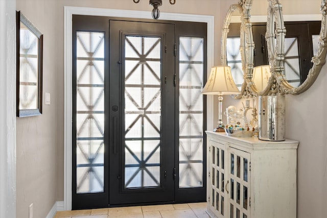 doorway with french doors