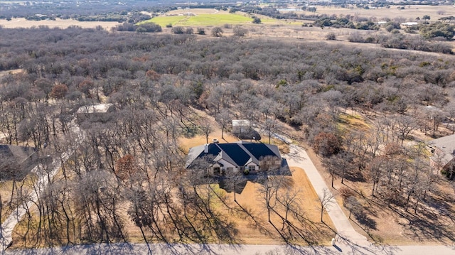 bird's eye view with a rural view