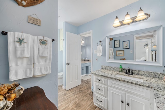 bathroom with toilet and vanity