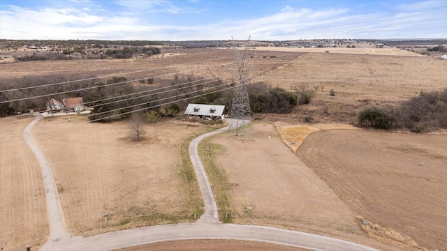 drone / aerial view featuring a rural view