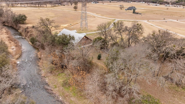 aerial view with a rural view