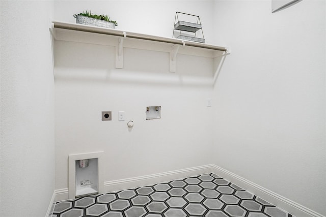 laundry room with hookup for a gas dryer, washer hookup, and electric dryer hookup