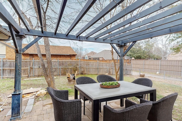 view of patio / terrace with a pergola