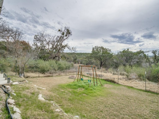 view of yard featuring a playground