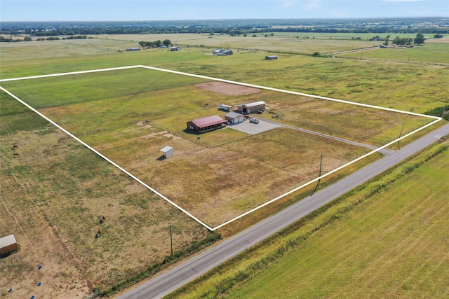 aerial view with a rural view