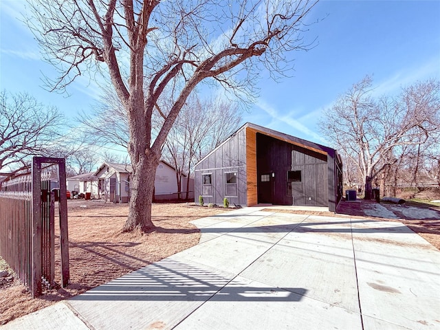 exterior space with an outbuilding