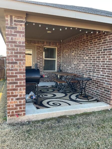 view of patio with grilling area