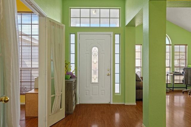 entrance foyer with hardwood / wood-style floors