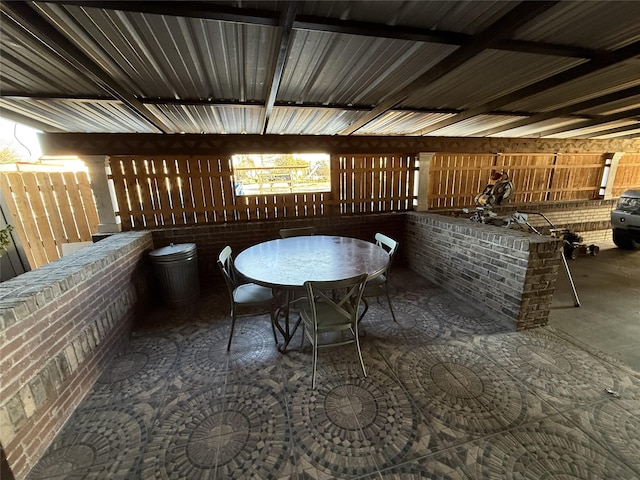 view of patio / terrace with an outdoor bar