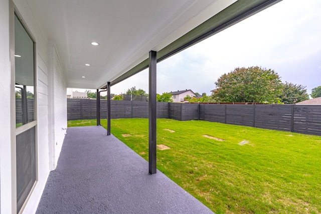 view of yard with a patio area