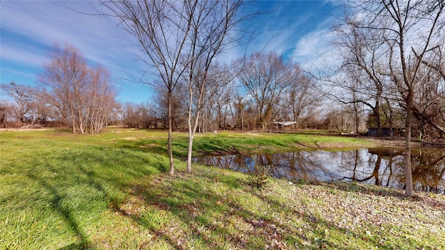 view of yard featuring a water view