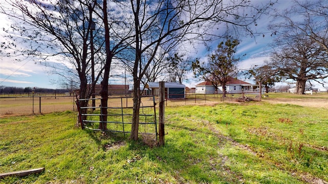 view of yard with a rural view